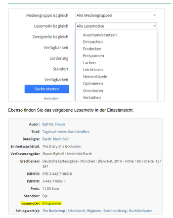 Abbildung Suchmaske Lesemotive imWebKatalog